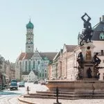 Augsburg, Bayern, Tyskland. Bybilde