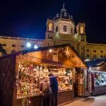 Julemarked i nærheten av Museumskvartalet i Wien Østerrike