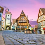Rothenburg ob der Tauber, en pittoresk middelalderby i bayersk stil i Tyskland, som står på UNESCOs verdensarvliste.